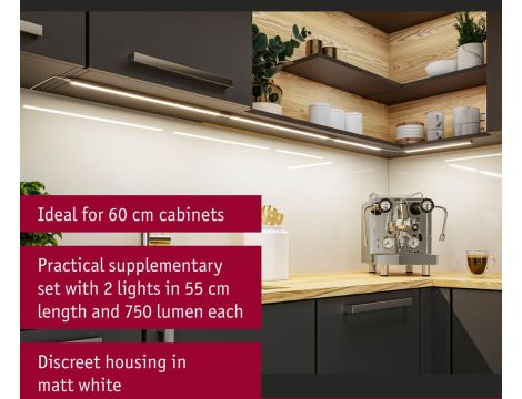 Zestaw uzupełniający opraw podszafkowych LED LINE DIM PIR 2x6W 2x500lm 550mm 2700K-6500K 24V biały matowy / aluminium - 7