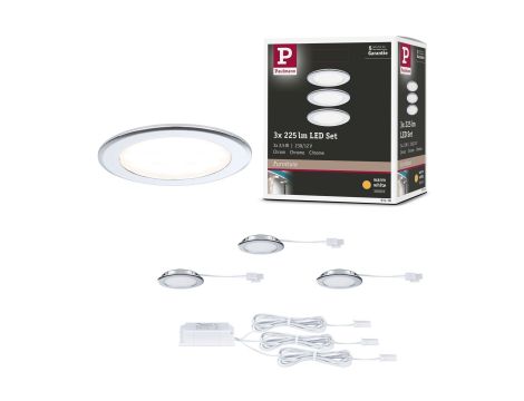 Zestaw opraw meblowych do wbudowania EBL SET 3x2,5W 3x180lm 3000K 12V chrom / tworzywo sztuczne - 10