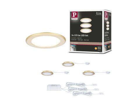 Zestaw opraw meblowych do wbudowania EBL SET 3x2,5W 3x180lm 3000K 12V złoty matowy / tworzywo sztuczne - 10