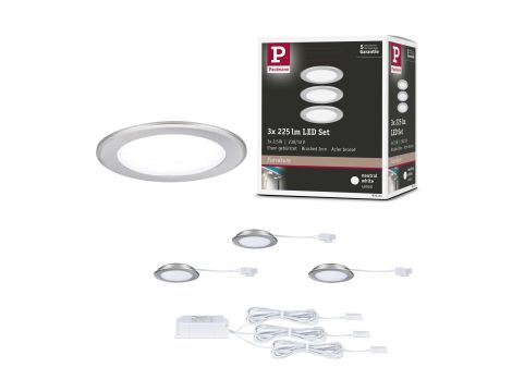 Zestaw opraw meblowych do wbudowania EBL SET 3x2,5W 3x180lm 4000K 12V żelazo szczotkowane / tworzywo sztuczne - 10