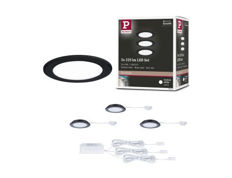 Zestaw opraw meblowych do wbudowania EBL SET 3x2,5W 3x180lm 4000K 12V czarny matowy / tworzywo sztuczne - 9