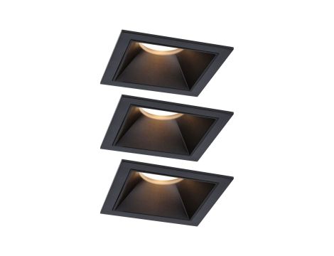 Oprawa do wbudowania EBL COLE SET COIN 3-STEP DIM zestaw 3x6W 3x470lm 2700K IP44 230V czarny / aluminium