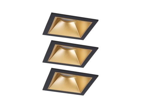 Oprawa do wbudowania EBL COLE SET COIN 3-STEP DIM zestaw 3x6W 3x470lm 2700K IP44 230V czarny matowy / złoty / aluminium