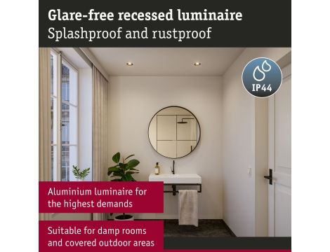 Oprawa do wbudowania EBL COLE SET COIN 3-STEP DIM zestaw 3x6W 3x470lm 2700K IP44 230V czarny matowy / aluminium - 10