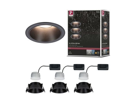 Oprawa do wbudowania EBL COLE SET COIN 3-STEP DIM zestaw 3x6W 3x470lm 2700K IP44 230V czarny matowy / aluminium - 13