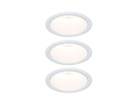 Oprawa do wbudowania EBL COLE SET COIN 3-STEP DIM zestaw 3x6W 3x470lm 2700K IP44 230V biały matowy / aluminium