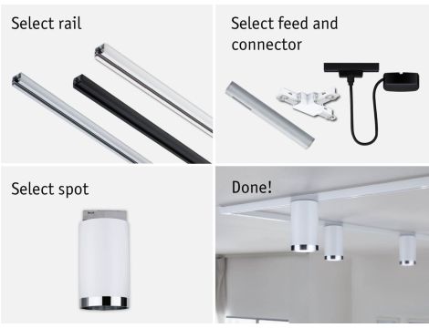 Reflektor na szynoprzewód URail TUBE DIM GU10 max.10W 230V biały RAL9003 / metal - 5