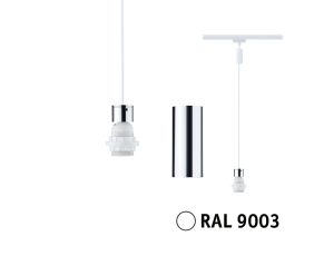 Oprawa zwieszana na szynoprzewód URail 2Easy DIM E27 max.20W 230V biały RAL9003 / metal
