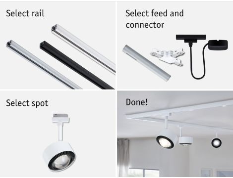 Reflektor na szynoprzewód URail ALDAN 8W DIM 470lm 4000K 230V biały RAL9003 / metal - 7