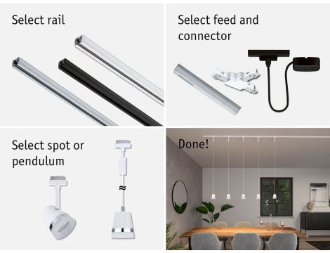 Oprawa zwieszana URail PENDEL CONE GU10 max.10W biały RAL9003 / tworzywo sztuczne - 5