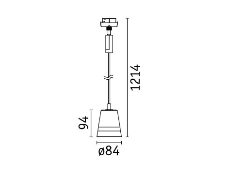 Oprawa zwieszana URail PENDEL CONE GU10 max.10W czarny matowy / tworzywo sztuczne - 7