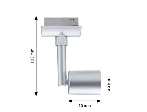 Reflektor na szynoprzewód URail SALT DIM GU10 max.10W chrom matowy / tworzywo sztuczne - 7