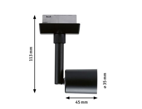 Reflektor na szynoprzewód URail LUX DIM GU10 max.10W czarny matowy / tworzywo sztuczne - 10