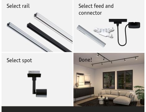 Reflektor na szynoprzewód URail LUX DIM GU10 max.10W czarny matowy / tworzywo sztuczne - 7