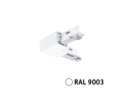 Łącznik szynowy L URail system 230V biały RAL9003 / tworzywo sztuczne
