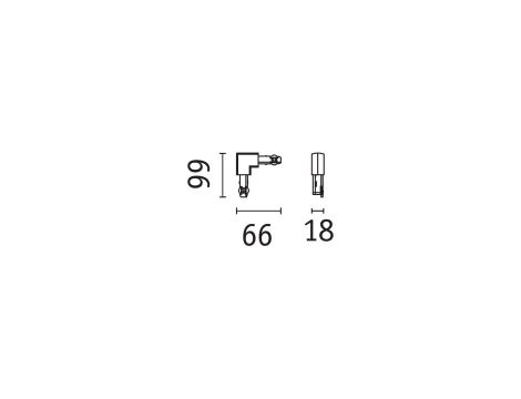 Łącznik szynowy L URail system 230V biały RAL9003 / tworzywo sztuczne - 4