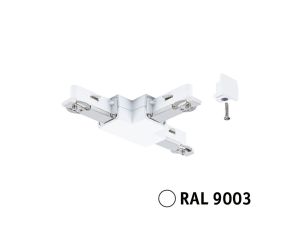 Łącznik szynowy T URail system 230V biały RAL9003 / tworzywo sztuczne