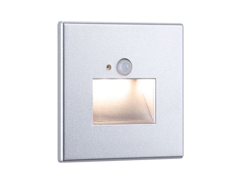 Oprawa przyschodowa EDGE LED czujnik ruchu i zmierzchu kwadrat 1x1,2W 120lm 2700K 230V chrom matowy / tworzywo sztuczne