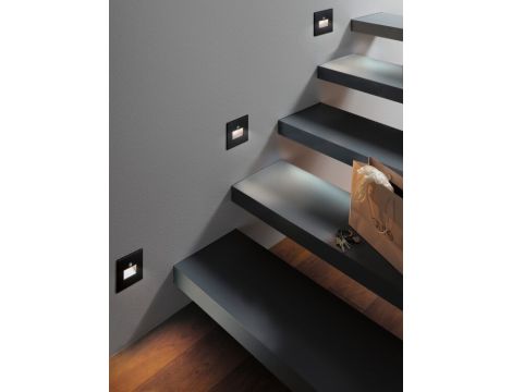 Oprawa przyschodowa EDGE LED czujnik ruchu i zmierzchu kwadrat 1x1,2W 120lm 2700K 230V czarny matowy / tworzywo sztuczne - 4