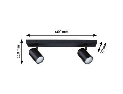Oprawa ścienno sufitowa ZYLI GU10 max. 2x10W IP44 230V czarny matowy / metal - 7