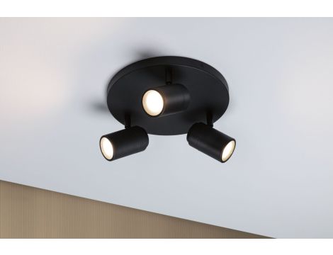 Oprawa ścienno sufitowa ZYLI GU10 max. 3x10W okrągła IP44 230V czarny metal /metal - 3