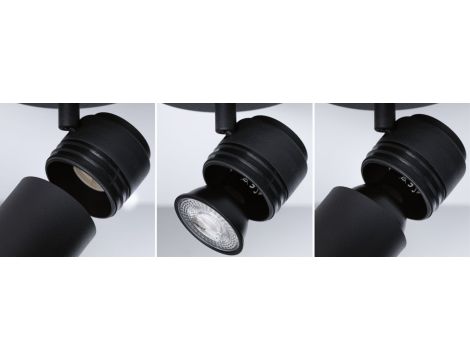 Oprawa ścienno sufitowa ZYLI GU10 max. 3x10W okrągła IP44 230V czarny metal /metal - 6