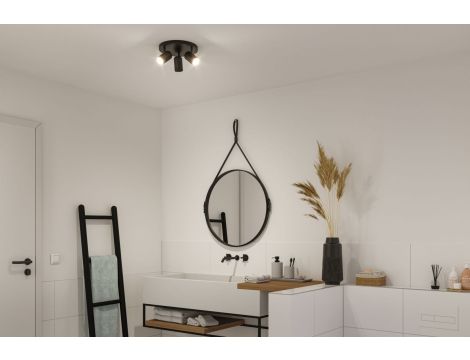 Oprawa ścienno sufitowa ZYLI GU10 max. 3x10W okrągła IP44 230V czarny metal /metal - 5