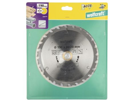 Tarcza HM do pilarek akumulatorowych 190 x 30/20 x 1,8 / ilość zębów: 24 seria lila Wolfcraft - 2