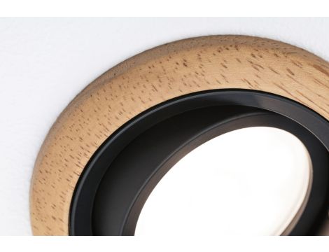 Zestaw opraw do wbudowania LANATI COIN LED 3X 6W 470lm 84mm 2700K IP20 230V drewno / czarny / aluminium - 5