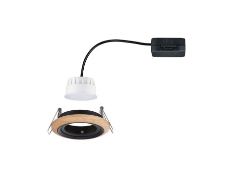 Oprawa do wbudowania LANATI COIN LED 6W 470lm 84mm 2700K IP20 230V drewno / czarny matowy  / aluminium - 3