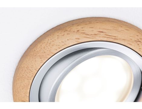 Zestaw opraw do wbudowania LANATI COIN LED 3X 6W 470lm 84mm 2700K IP20 230V drewno / aluminium - 6