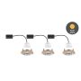 Zestaw opraw do wbudowania LANATI COIN LED 3X 6W 470lm 84mm 2700K IP20 230V drewno / aluminium - 8
