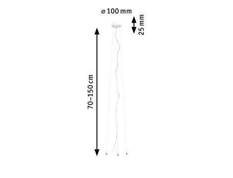 Zawiesie reguowane do opraw   VOLEA 230V biały / srebrny/ tworzywo sztuczne - 6