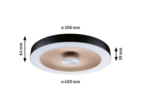 Plafoniera VOLEA 25W DIM 400MM 2900lm 3000K IP44 230V czarny / złoty / tworzywo sztuczne - 8