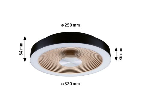 Plafoniera VOLEA 18W DIM 320MM 2120lm 3000K IP44 230V czarny / złoty / tworzywo sztuczne - 7