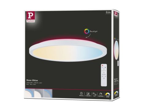 Plafoniera ATRIA SHINE LED Backlight RGB+W 19W 1500lm okragłą 290mm 3000K-6500K 230V biały / tworzywo sztuczne - 14