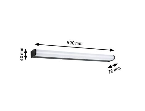 Oprawa ścienna nad lustro ARNEB LED 12W 3000K 1000lm 600mm IP44 230V czarny / aluminium - 7
