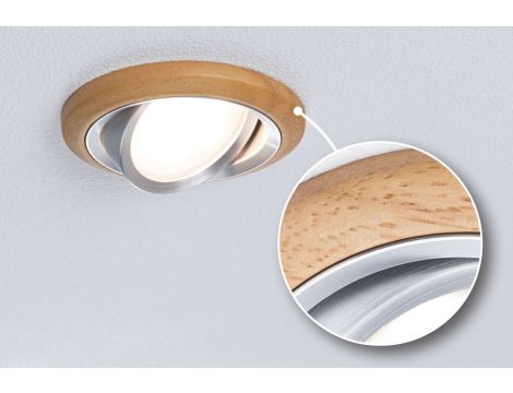 Oprawa do wbudowania LANATI COIN LED 6W 470lm 84mm 2700K IP20 230V drewno / aluminium - 4