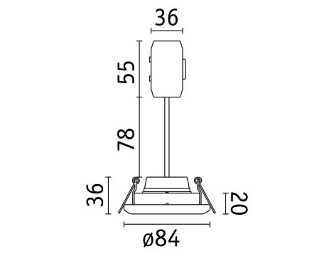 Oprawa do wbudowania LANATI COIN LED 6W 470lm 84mm 2700K IP20 230V drewno / aluminium - 9