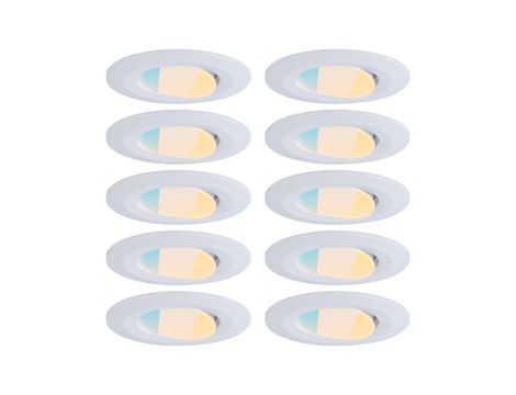 Zestaw opraw do wbudowania CALLA LED 10x5W 430lm okrągła wychylna 3000/4000/6500K IP65 230V biały matowy
