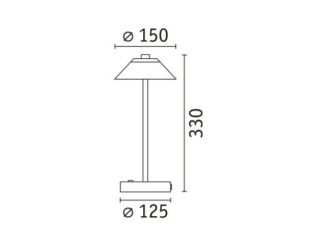 Lampka stołowa akumulatorowa PELLINI LED DIM USB-C 2W 300lm 3000K-6500K IP20 czarny matowy / metal - 15
