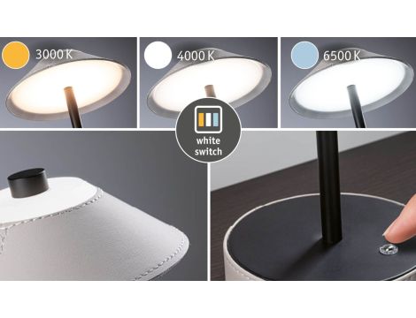 Lampka stołowa akumulatorowa PELLINI LED DIM USB-C 2W 300lm 3000K-6500K IP20 beżowy / czarny matowy / metal - 5