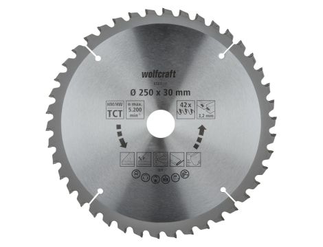 Tarcza do stołowych pilarek tarczowych 250x30, seria lila nowa, wolfcraft