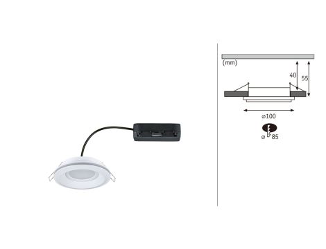 Oprawa wpuszczana SORMUS LED 6.5W 560lm / 180lm 3000K IP65 230V biały / tworzywo sztuczne - 15