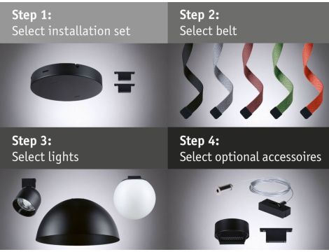 Zacisk prosty taśmy systemu ULine 2 szt. IP20 czarny / aluminum - 11