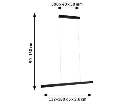 Lampa wisząca APTARE sensor LED 2x16,5 2x2050lm 2700K 230V szczotkowana czerń / metal - 15