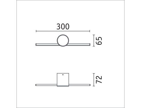 Oprawa ścienna SAVA LED nad lustro 4,2W 250lm 3000K 300mm IP44 230V czarny matowy / metal - 9