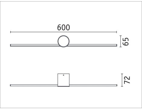 Oprawa ścienna SAVA LED nad lustro 5W 300lm 3000K 600mm IP44 230V czarny matowy / metal - 8