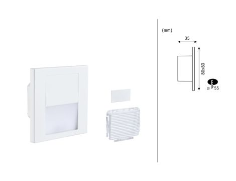 Oprawa przyschodowa TSARO LED kwadrat 1x1,W 80lm 2700K IP20 230V biały matowy / tworzywo sztuczne - 6