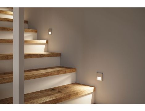 Oprawa przyschodowa TSARO LED kwadrat 1x1,W 80lm 2700K IP20 230V chrom matowy / tworzywo sztuczne - 9